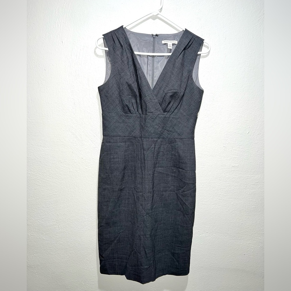 Banana Republic Gray V Neck Wool Blended Sleeveless Dress